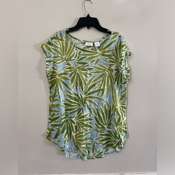 New SIGRID OLSEN 100% Linen Womens top size: L - Picture 2 of 5